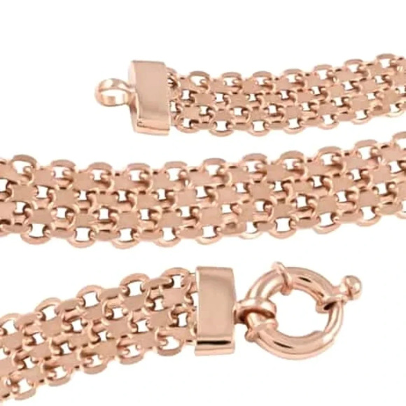 Bismark Chain In 14kt Rose Gold Vermeil Over 925 Sterling Silver Necklace - Picture 5 of 8